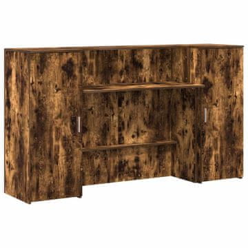 Vidaxl Sprejemna miza dimljeni hrast 180x50x103,5 cm inženirski les