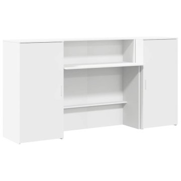 Vidaxl Sprejemna miza bela 200x50x103,5 cm inženirski les