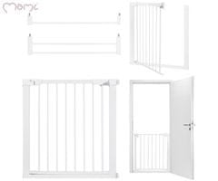 MoMi Paxi Plus otroška ograja / pregrada, varnostna, nastavljiva širina 75-103 cm, bela