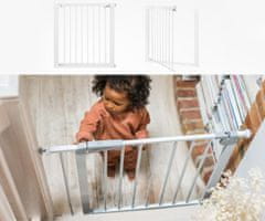 MoMi Paxi Plus otroška ograja / pregrada, varnostna, nastavljiva širina 75-103 cm, bela