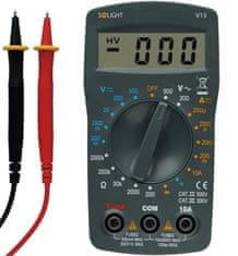 Solight Multimeter V15, max. AC 500V, max. DC 500V / 10A, test diode, zvočni signal