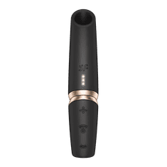 Satisfyer Perfect Kiss vibrator z vakuumskimi valovi črno-zlat
