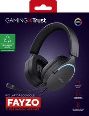 Trust GXT 490 Fayzo gaming slušalke, USB, črne