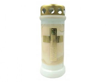 Pokopališka svetilka CROSS plastični kovinski pokrovček d7x17cm