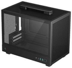 DEEPCOOL CH160 / miniITX / USB 3.0 / USB-C / steklena stranska plošča / ročaj / črna