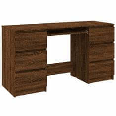Vidaxl Pisalna miza rjavi hrast 140x50x77 cm konstruiran les
