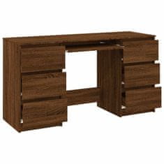 Vidaxl Pisalna miza rjavi hrast 140x50x77 cm konstruiran les