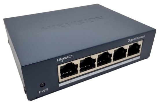 Hikvision Stikalo DS-3E0505-O/ 5 vrat/ 1000 Mbps RJ45 portov/ 1 Gbps/ Kovina