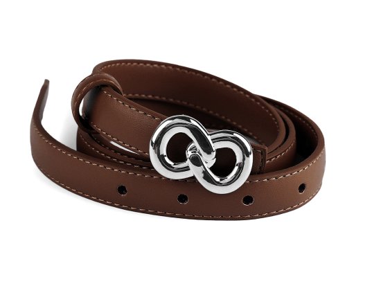 Pas za ženske širine 13 mm, 18 mm - (širina 18 mm) rjava srebrna
