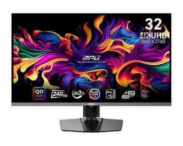MSI MPG 321URX QD-OLED monitor, 81,3cm (31,5), 4K UHD, 240Hz, 0,03ms, črn