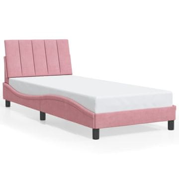 Vidaxl Posteljni okvir brez vzmetnice Hanko roza 90x200 cm žamet