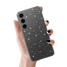 Onasi Silikonski ovitek z bleščicami za Samsung Galaxy A36 - prozoren s srebrnimi bleščicami