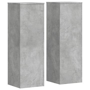 Vidaxl Stojalo za rastline 2 kosa betonsko sivo 33x33x100 cm inž. les