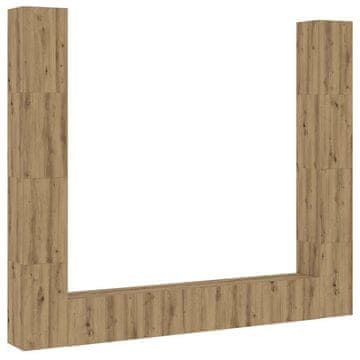 Vidaxl Set 6 kosov stenske TV omarice Artisan Oak Engineered Wood