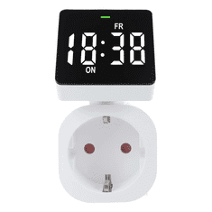 GreenBlue Timer digitalni GB610F, 8prog., 16A, 3680W, IP20, LCD, bel