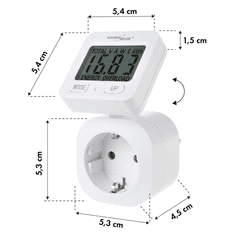 GreenBlue Električni merilnik porabe energije GB615F, 16A, 3680W, IP20, bel