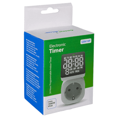GreenBlue Timer digitalni GB610F, 8prog., 16A, 3680W, IP20, LCD, bel