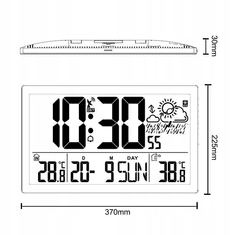 GreenBlue LCD stenska ura GB218 + vremenska postaja, DCF