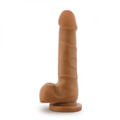 Dr. Skin Dildo Dr. Skin s priseskom, 20 cm, svetlo rjav