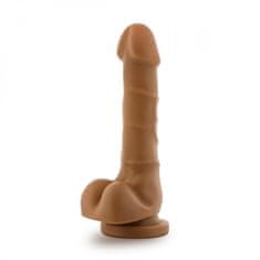 Dr. Skin Dildo Dr. Skin s priseskom, 20 cm, svetlo rjav