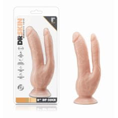 Dr. Skin Dvojni dildo Dr. Skin, 22 cm, kožni