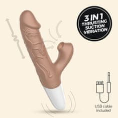 Crushious Potisni realistični vibrator Crushious - El Matador, 3 v 1