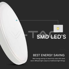 V-TAC LED plafonjera 24W 3000K 2500lm z mikrovalovnim senzorjem+daljinec IP44 bela