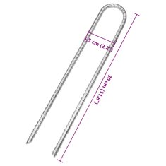 Vidaxl Klini za šotor 12 kosov U oblika 30 cm Ø7 mm pocinkano jeklo