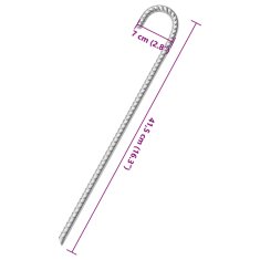 Vidaxl Klini za šotor 12 kosov 41,5 cm Ø12 mm pocinkano jeklo