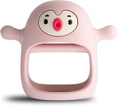 HAPPY TEETHER Otroški silikonski grizalo v obliki živali (ROZA)