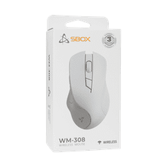 S-box brezžična miška WM-308 bela 