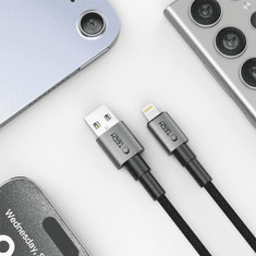 Tech-protect Ultraboost DNA kabel USB-C / Lightning 12W / 2.4A 25cm, siva