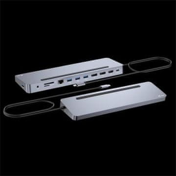 I-TEC USB-C kovinska ergonomska priklopna postaja z zaslonom 3x 4K + Power Delivery 100 W