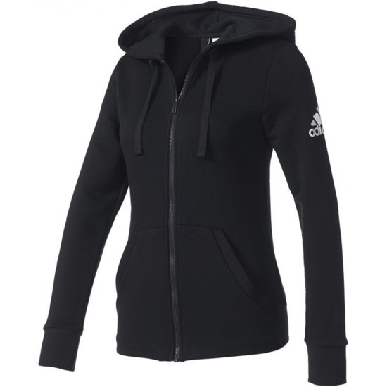 Adidas Športni pulover črna Essentials Solid Full Zip Hoodie W