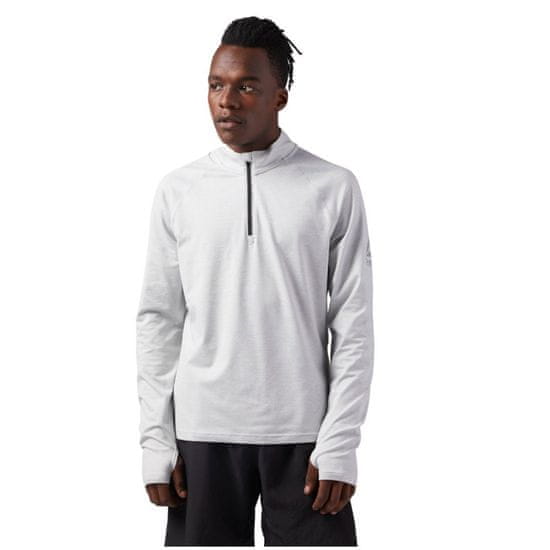 Reebok Športni pulover bela Reflective Speedwick Quarter Zip