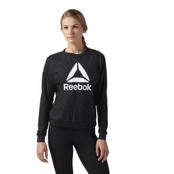 Reebok Športni puloverji črna Workout Ready Activchill Crew Neck
