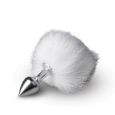 Easytoys Analni čep Bunny Tail, srebrn-bel
