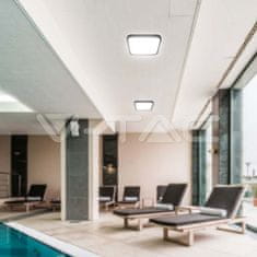 V-TAC LED plafonjera 18W 4000K 1830lm IP44 mikrovalovni senzor+daljinec IP44 črna
