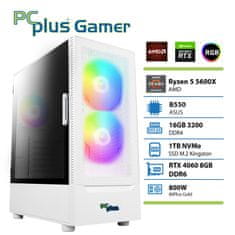 PCplus Gamer namizni računalnik, R5-5600X, 16GB, SSD1TB, RTX4060, FreeDOS