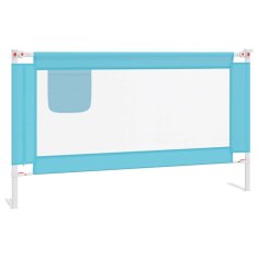 Vidaxl Posteljno varovalo za malčke modro 140x25 cm blago