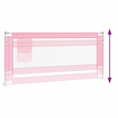 Vidaxl Posteljno varovalo za malčke roza 200x25 cm blago