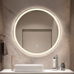 S6 Steklarstvo Šest Okroglo LED ogledalo S618A, fi 80cm, LED kopalniško ogledalo, 3 barve, dimmer, antifog