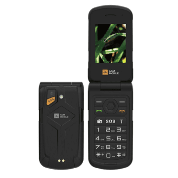 AGM Odporni preklopni telefon na tipke Flip M10 (4G LTE) Dual SIM, IP68/IP69K/MIL-STD-810H, črn