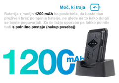 AGM Odporni preklopni telefon na tipke Flip M10 (4G LTE) Dual SIM, IP68/IP69K/MIL-STD-810H, črn