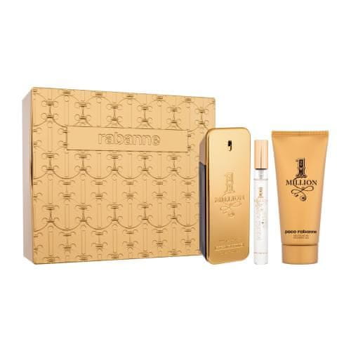 Paco Rabanne 1 Million SET1 Set toaletna voda 100 ml + gel za prhanje 100 ml + toaletna voda 10 ml + pločevinasta škatla za moške