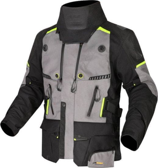 LS2 Motoristična jakna Apollo Cordura (AAA), siva/rumena