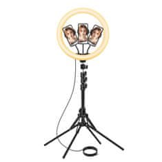 MG Ring Lamp Selfie krožka LED svetloba + statív 2.1m, črna
