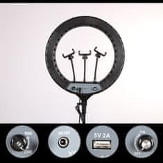 MG Ring Lamp Selfie krožka LED svetloba + statív 2.1m, črna