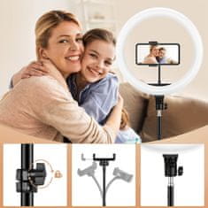 MG Ring Lamp Selfie krožka LED svetloba + statív 2.1m, črna