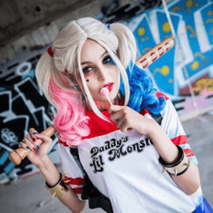 Korbi Harley Quinn Kostum Lasulja 60cm Blond Roza Modra